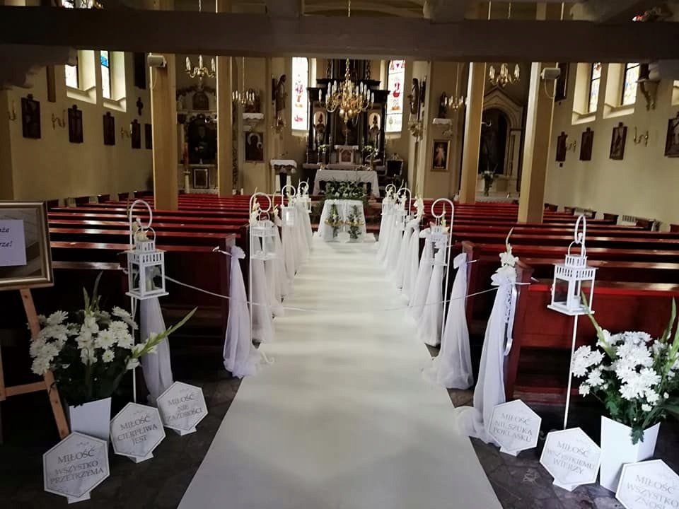 CHODNIK DO KOŚCIOŁA BIAŁY 2,5mm ŚLUBNY 120cmx25mb Typ gotowy