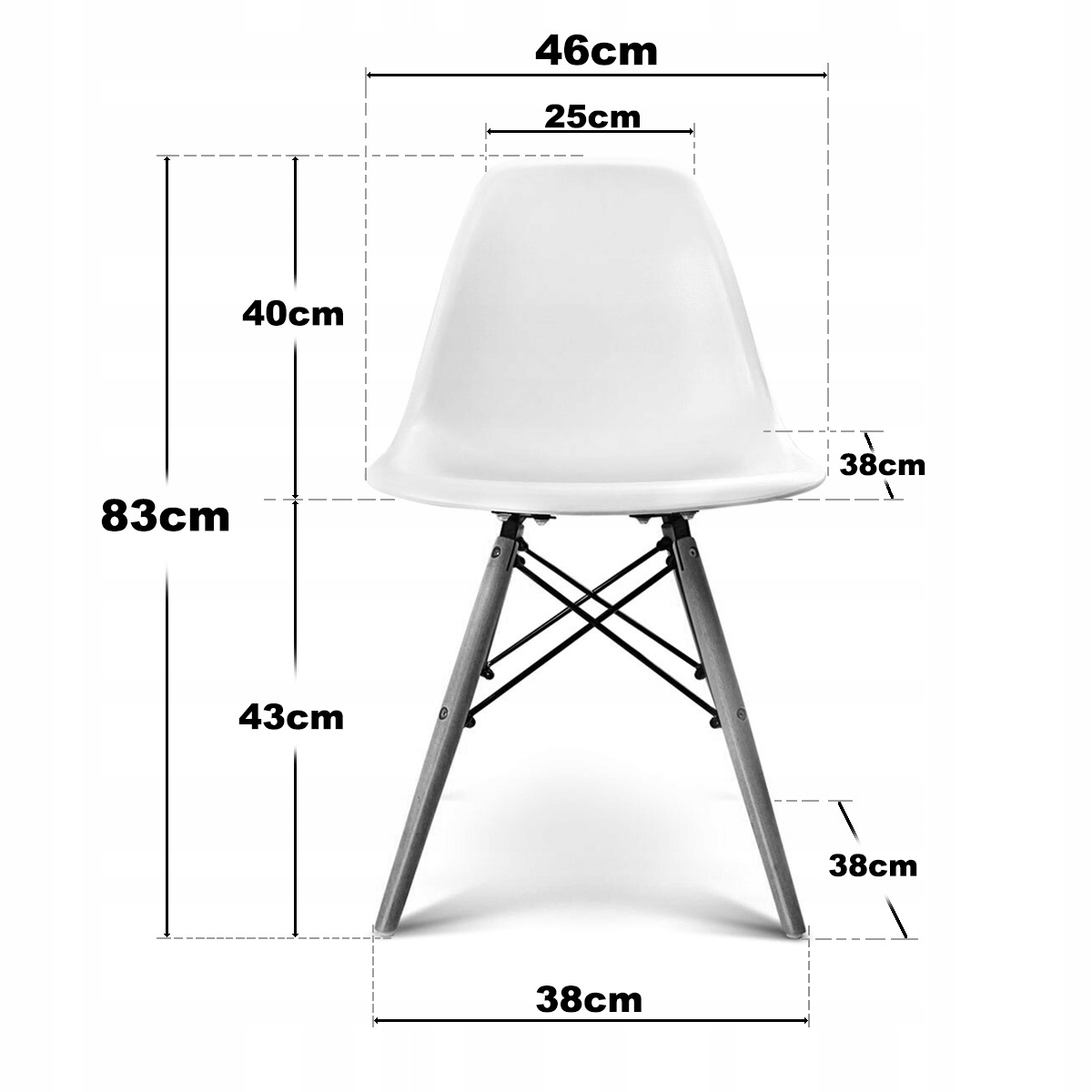 Krzesło Nowoczesne Lugano białe zestaw 4 sztuki Montaż meble do samodzielnego montażu