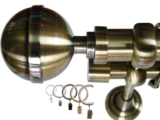 

Karnisz+ciche Kółka Metal 25/19MM Podwójny 340CM