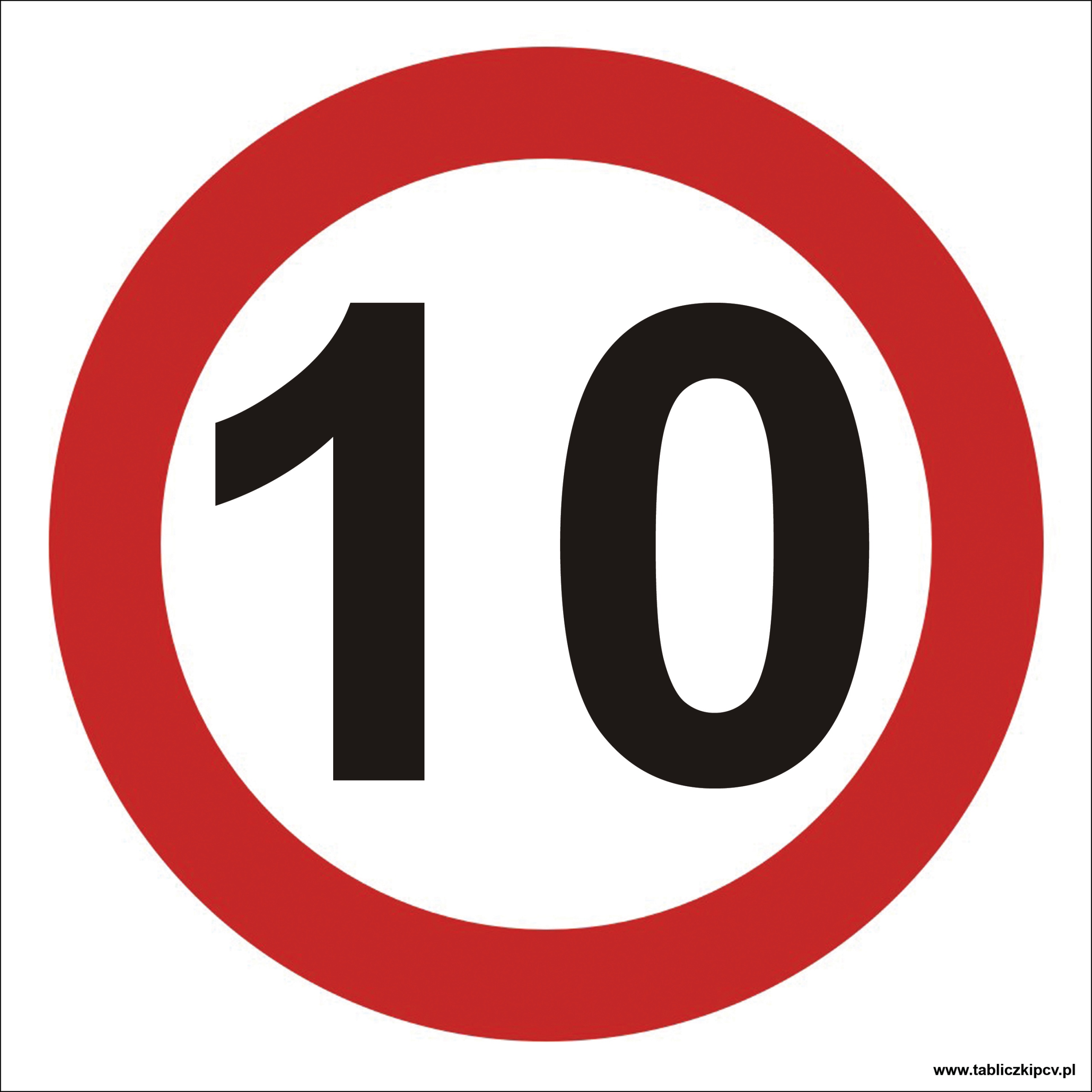 

Znak Ograniczenie Prędkości 10 km/h 40x40 Dibond
