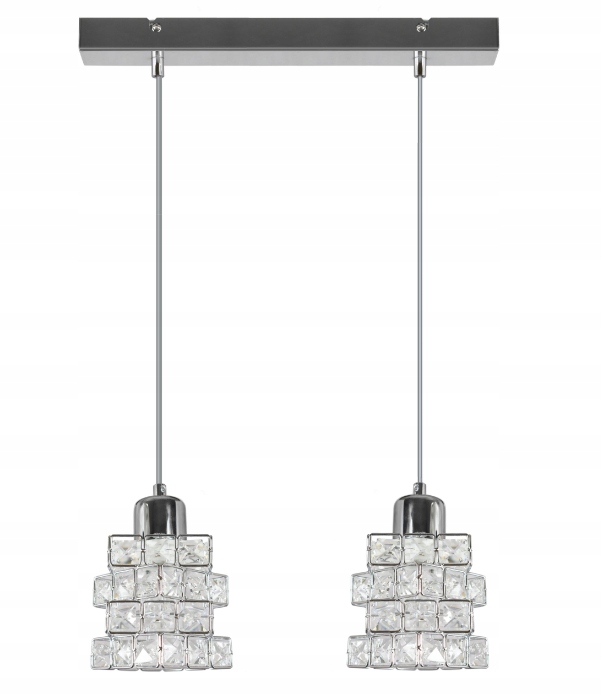 

Lampa Wisząca zwis Chrom Kryształki i Diamenty E27
