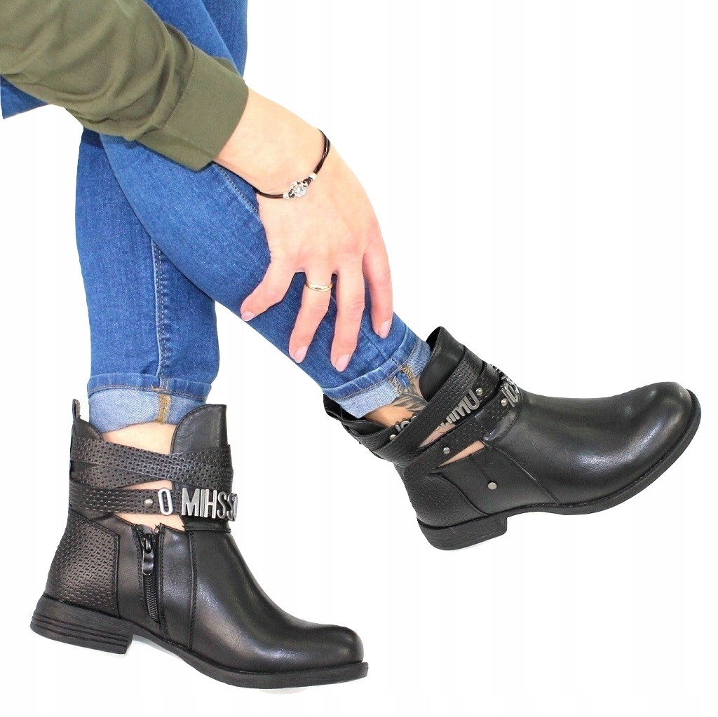 

Botki Damskie Sztyblety Płaskie Wygodne Buty r 39