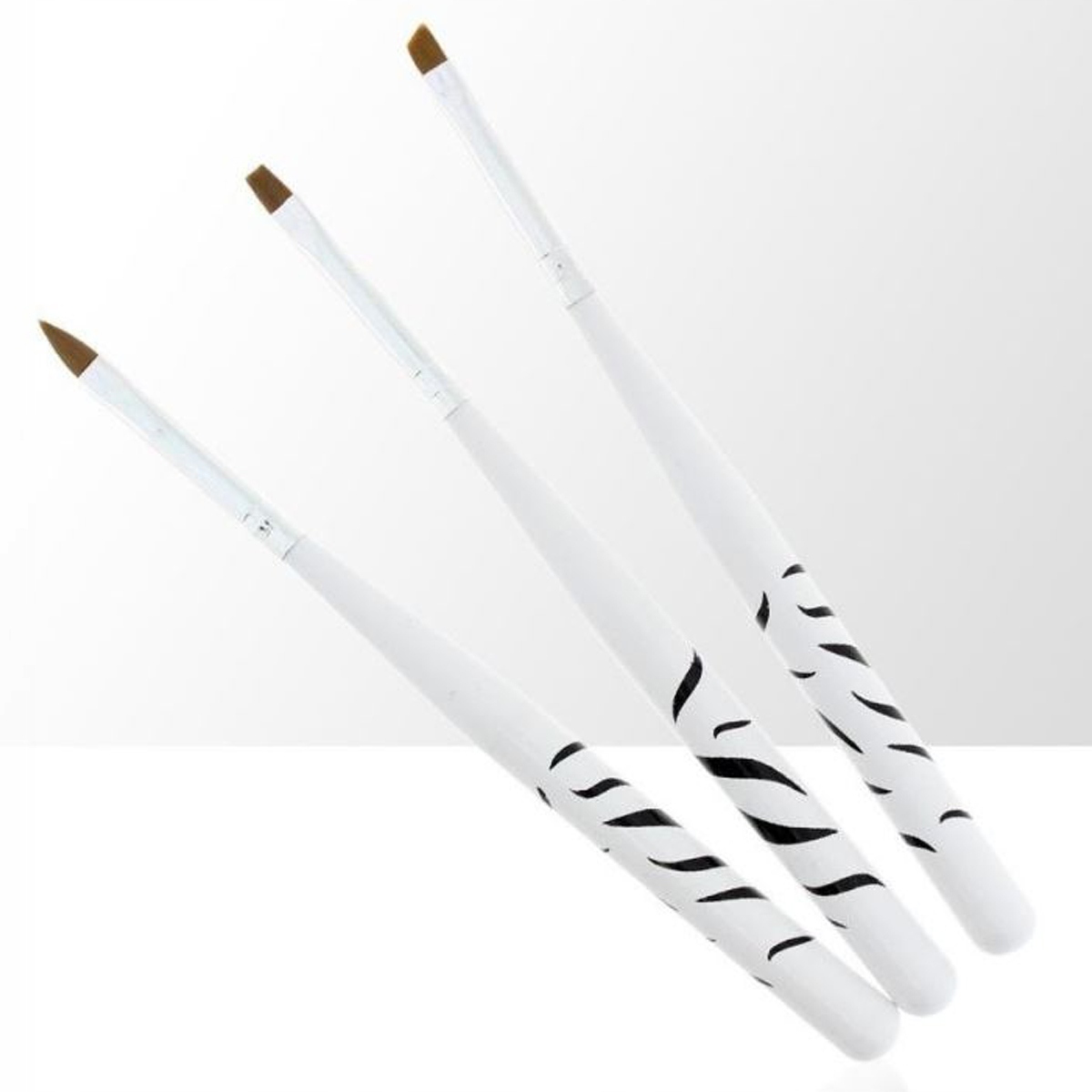 

Pędzelki do żelu zdobień zestaw 3szt Ap zebra