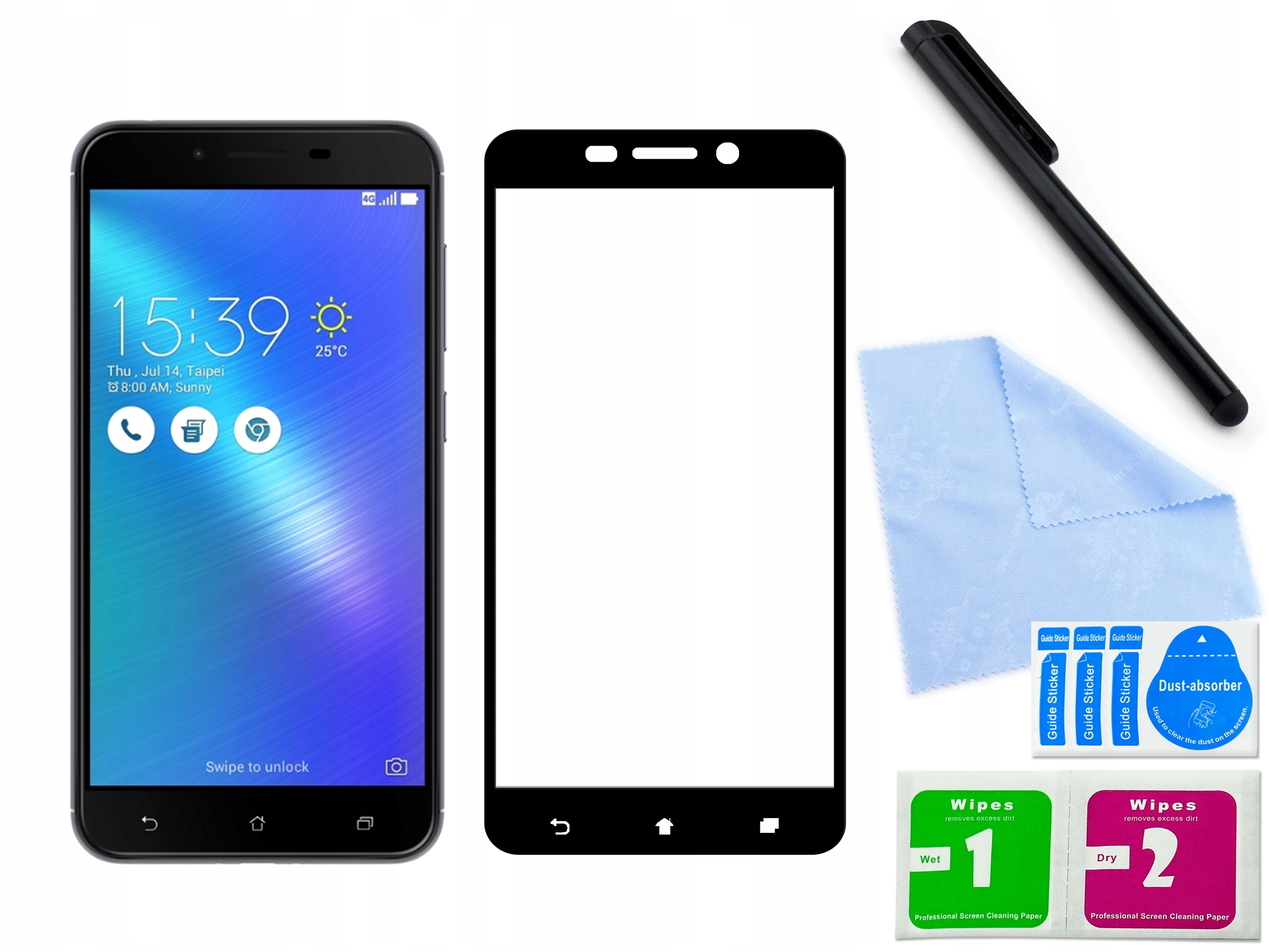 

Szkło hartowane 3D Asus ZenFone 3 Laser Czarne