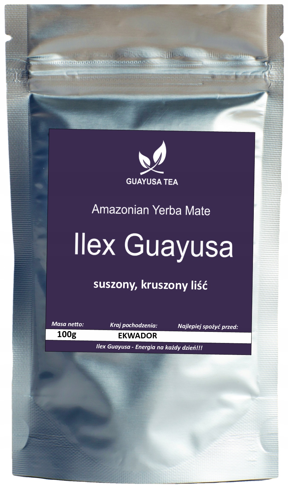Ilex Guayusa 100g Koncentracja, Energia +GRATISY Marka Guayusa Tea