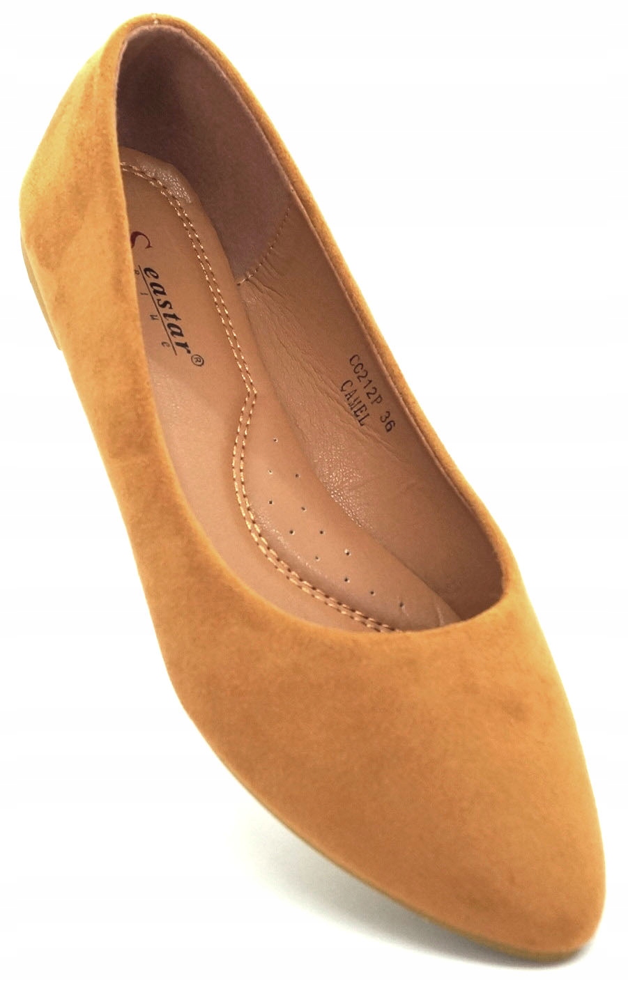 

Baleriny Zamszowe Balerinki Zamsz Camel Brąz R.39