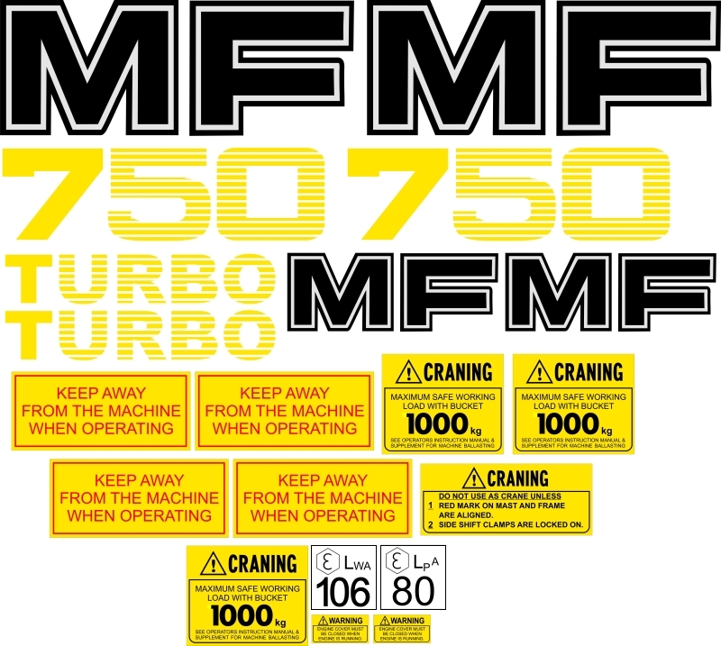 Samolepky Mf Massey Ferguson 750 Turbo