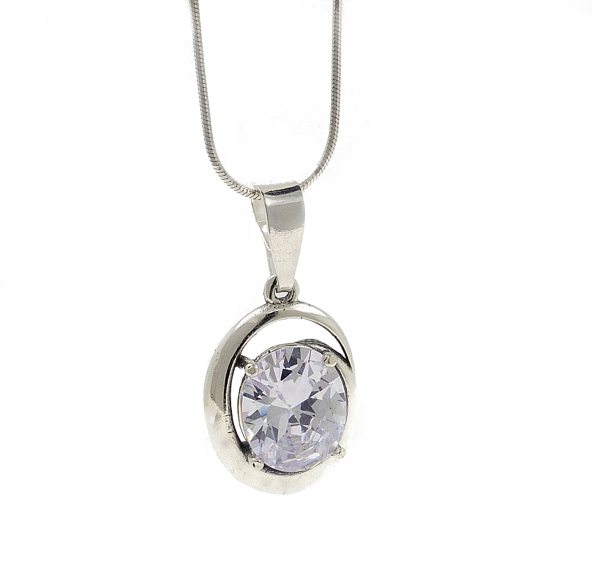 

Okazały Wisiorek Srebrny Cyrkonia Swarovski .