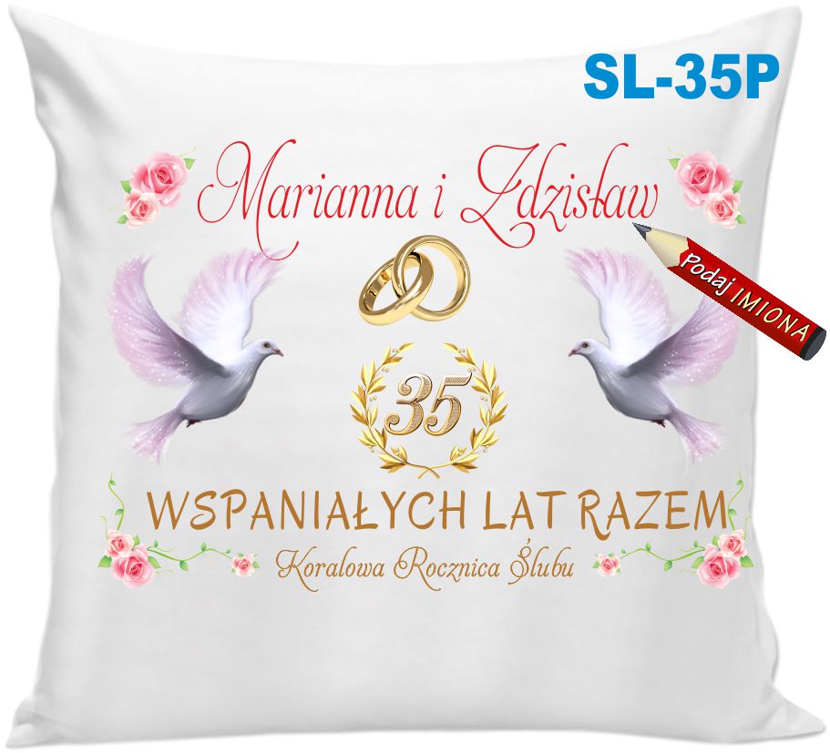 

Poduszka Imiona 35 Trzydziesta Piąta Rocznica