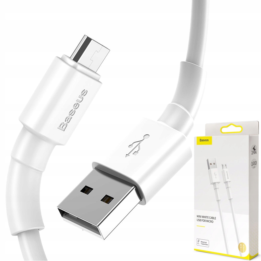 

Kabel 1m Baseus micro Usb 2.4A Szybki Wytrzymały