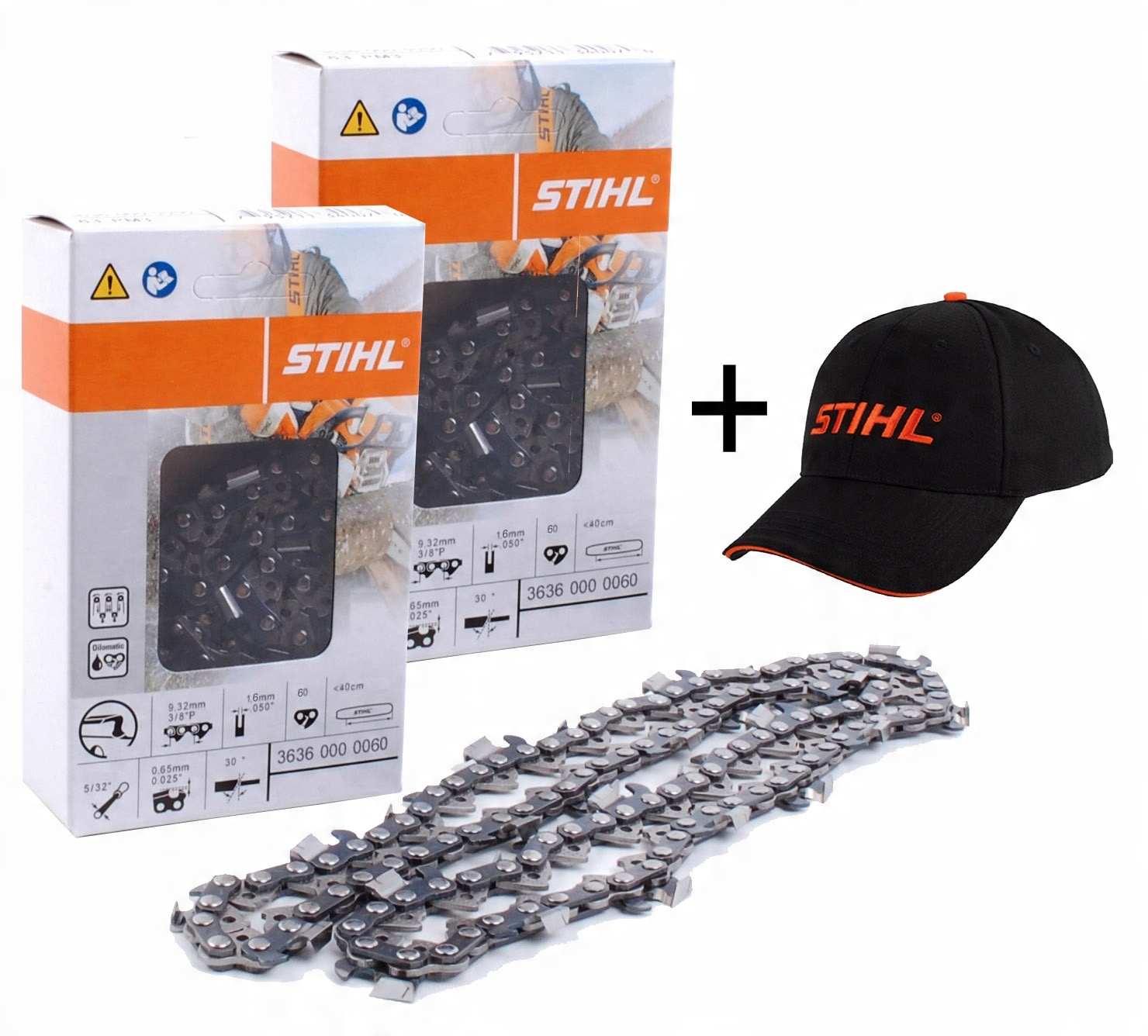 

2 Łańcuchy Pilarki Stihl 3/8 60 Og 40 CM 1,6 Oryg.