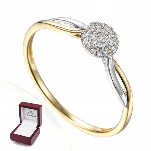 

Złoty Elegancki Pierścionek Z Diamentami pr 585