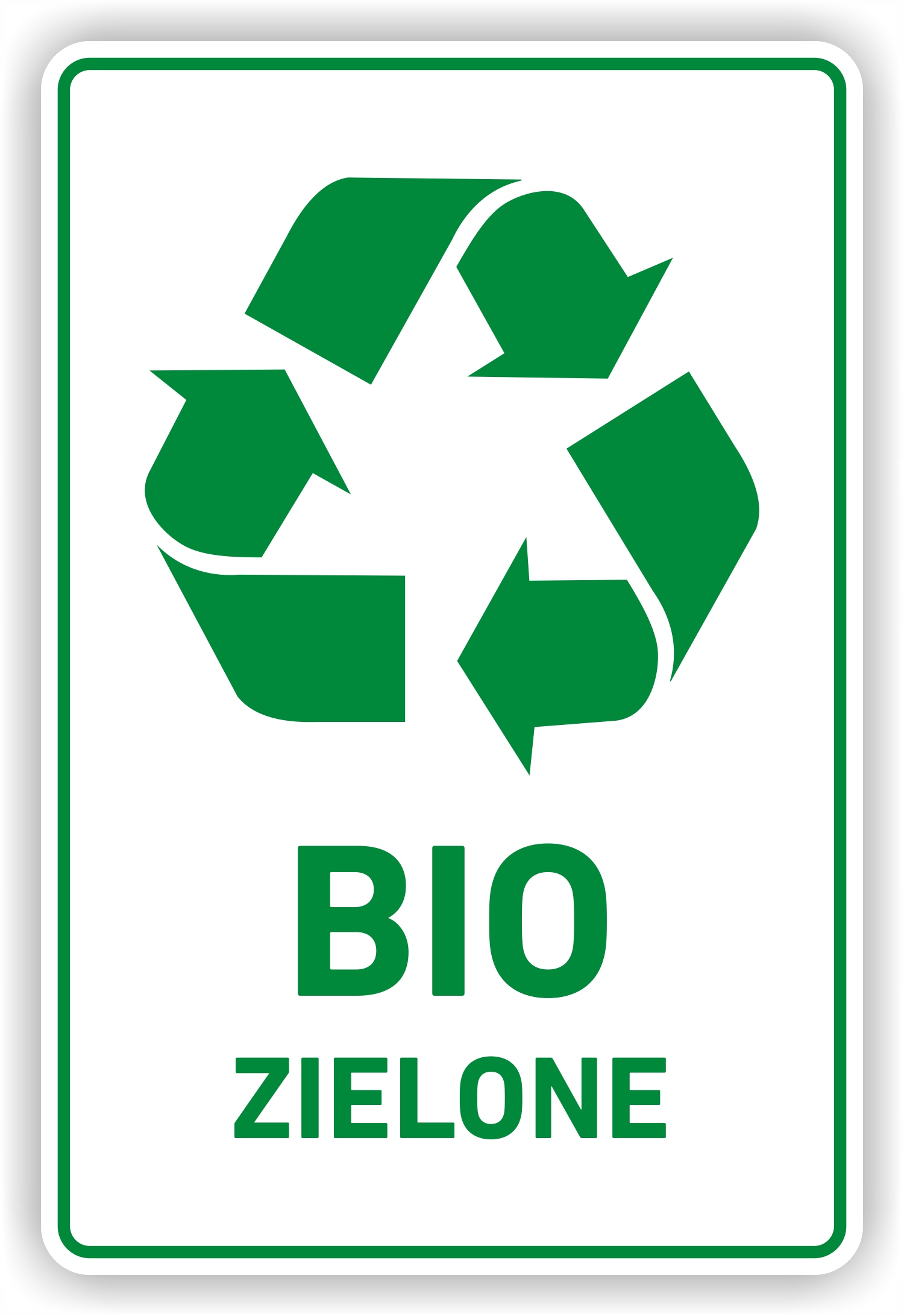 

Bio Zielone Naklejka na kosz śmieci 30x20 cm