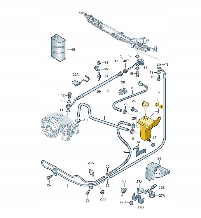 8E0422371B - Бачок гидроусилителя Audi A4 B6 EXEO ASO