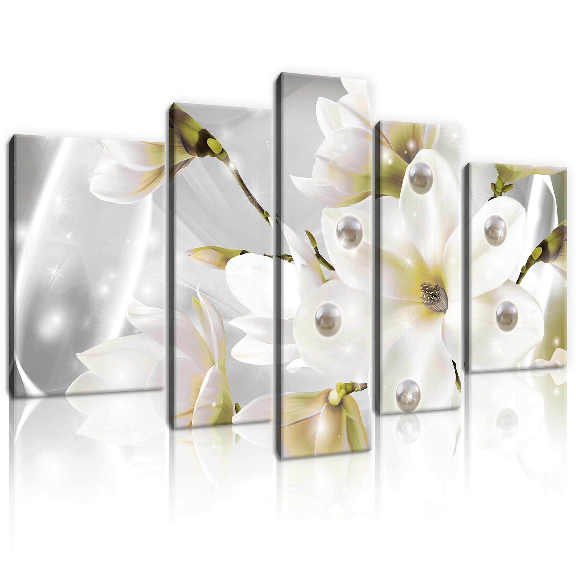 Obraz 5 Částí Velké Květiny Magnolie Na Plátně Stěna Ložnice 170x100