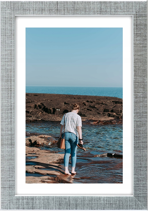 

Rama Drewniana Srebrna Foto Ramka B6 13X18 CM