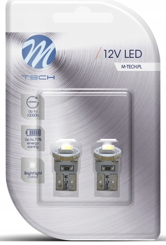 

2x Żarówka W5W T10 M-tech Led biała 5000K /LB081w
