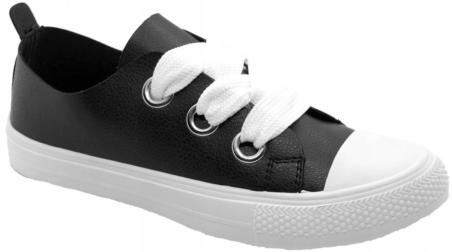 

Trampki Sneakersy Tenisówki Czarne Skóra R.39