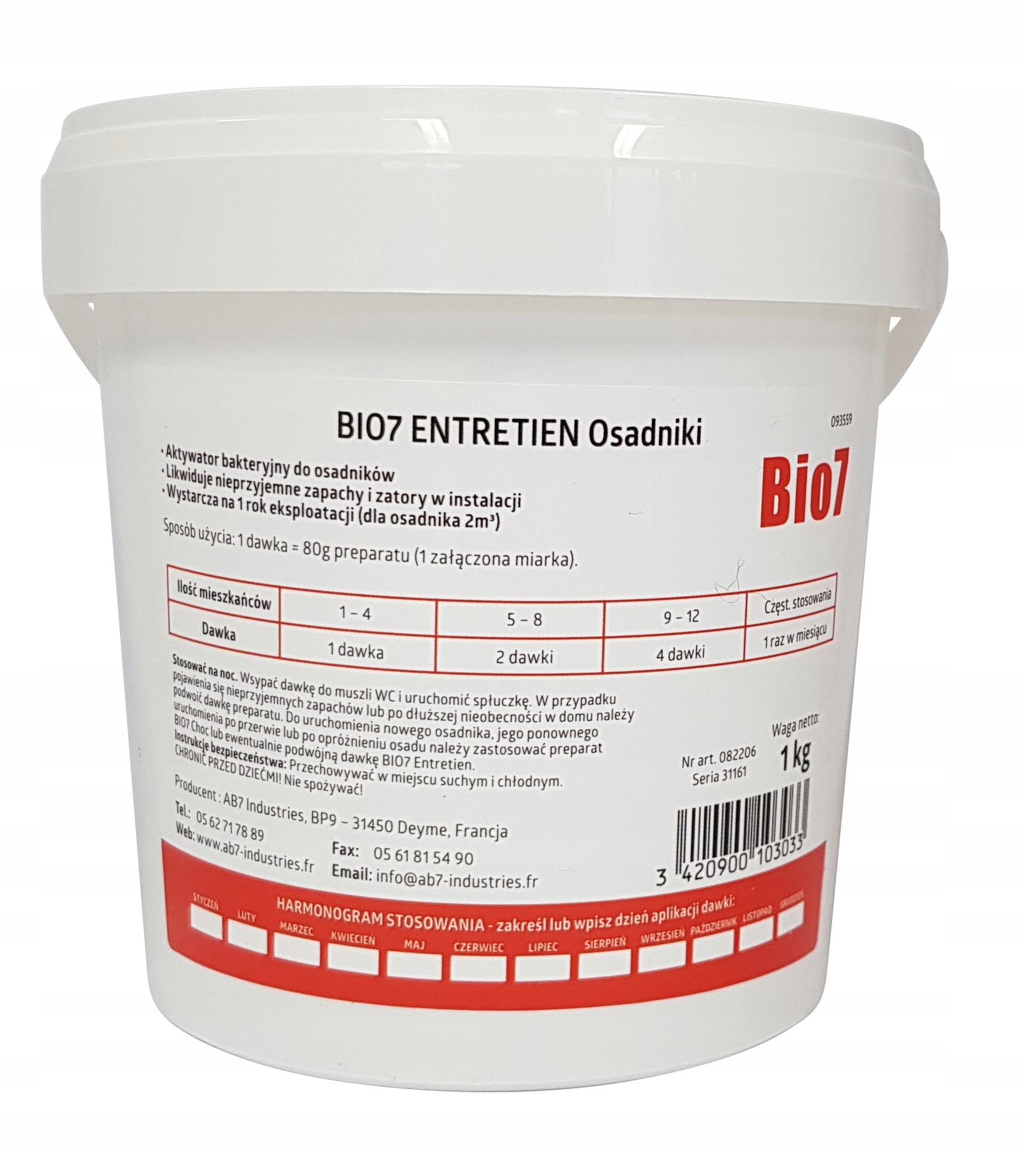 

Bio7 Entretien (wiaderko 1kg) do osadników bio 7