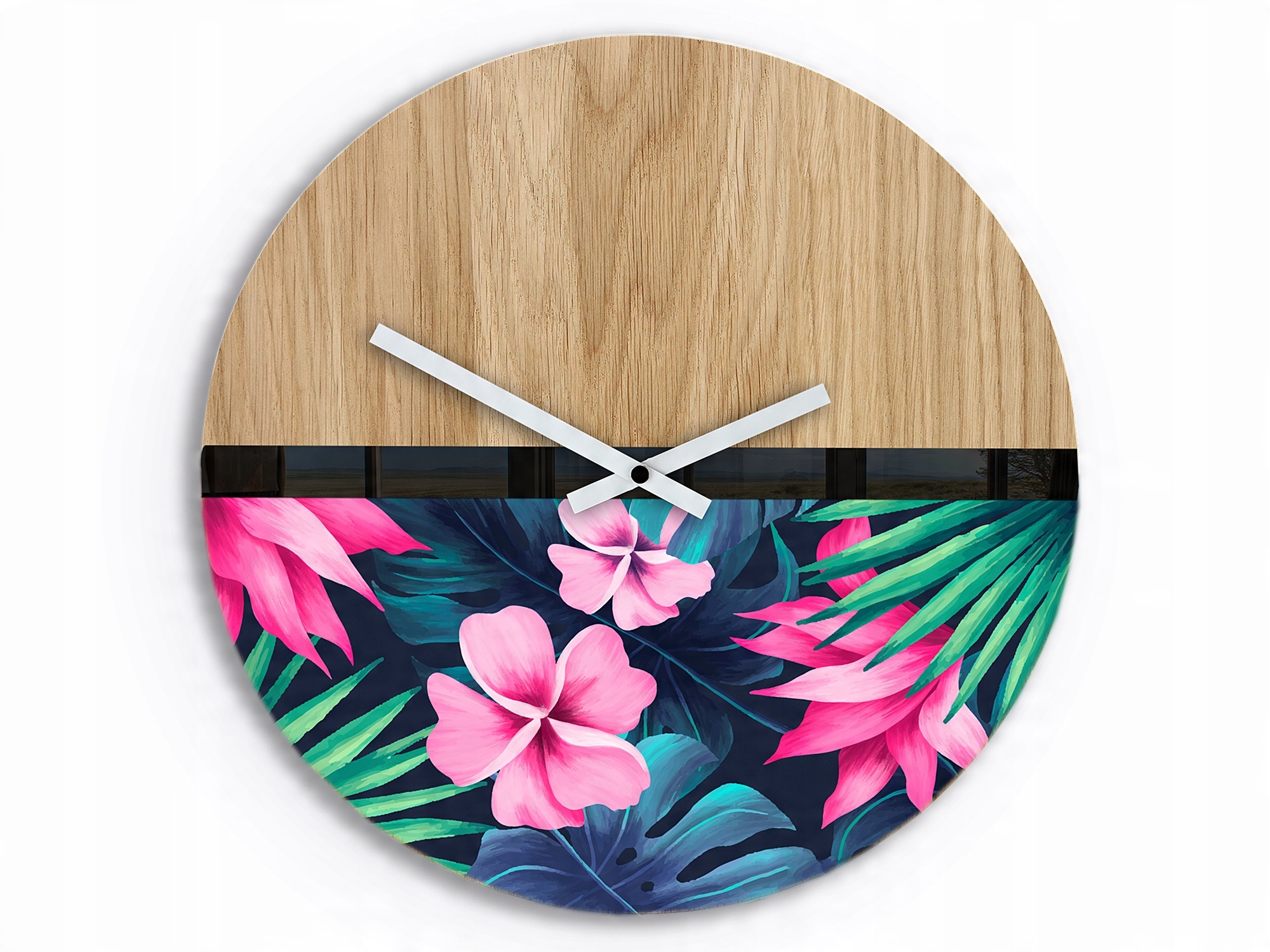 

Zegar Ścienny Pink Flower Drewniany Cichy
