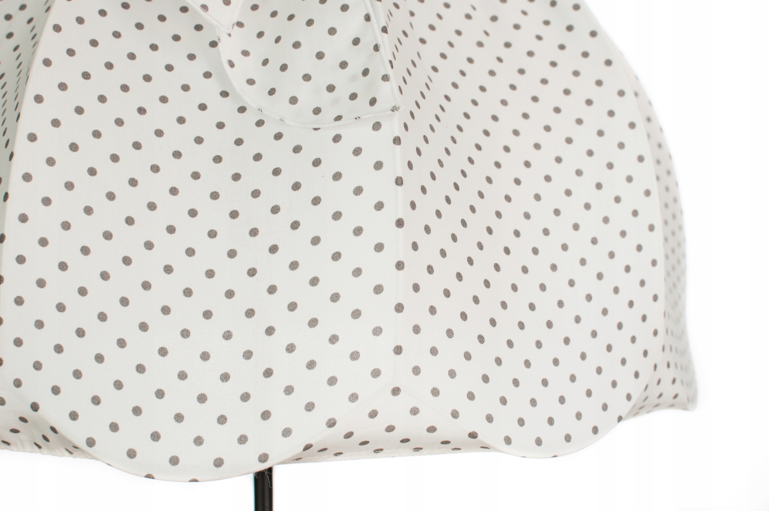 Abażur z kokardą bawełna BIAŁY SZARE GROSZKI 51cm Średnica/szerokość klosza 51 cm