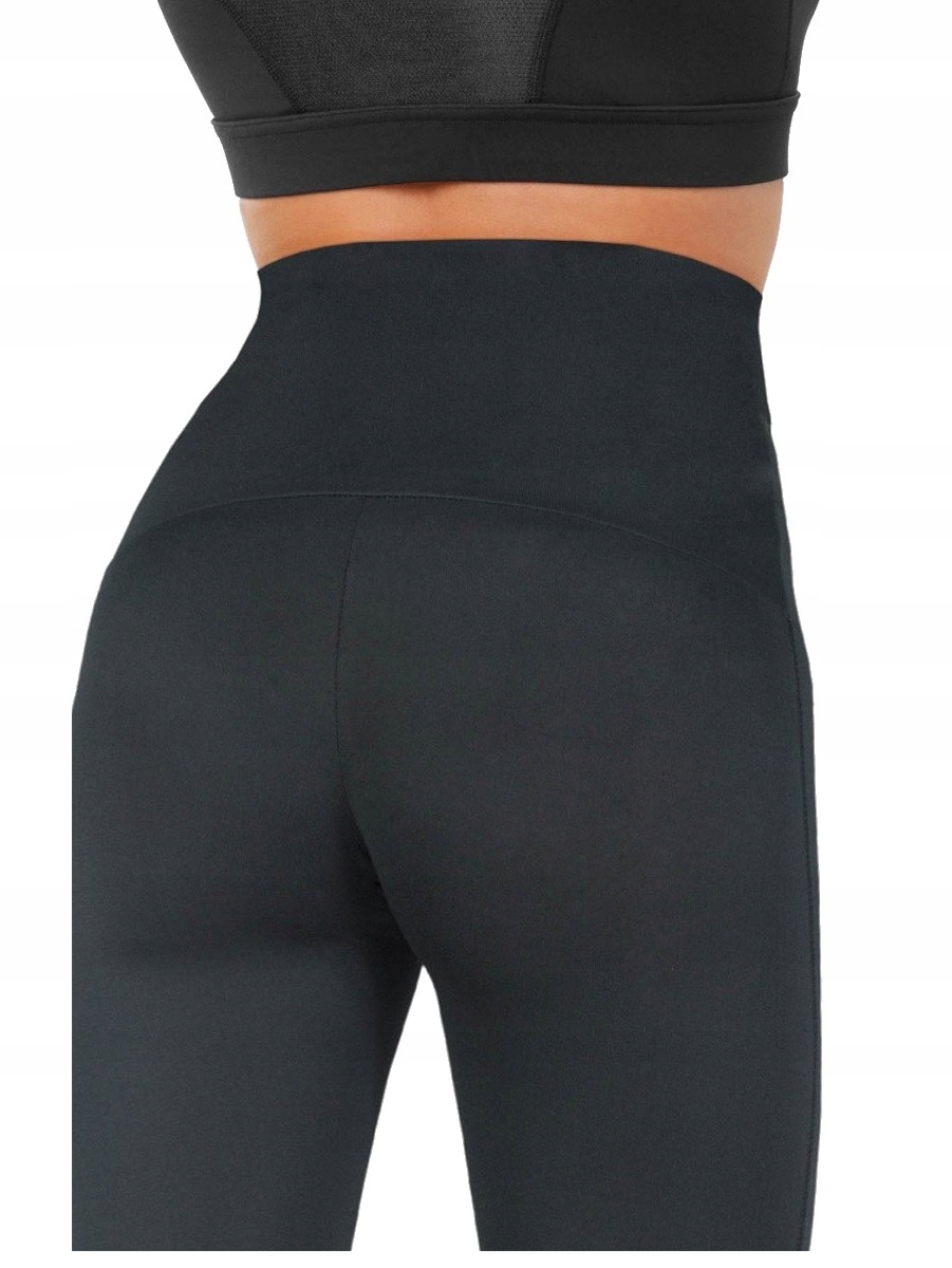 

Legginsy z wysokim stanem gładnkie czarne XXL / XL