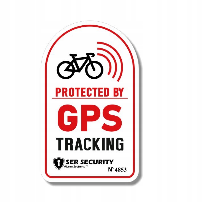 Naklejka ostrzegawcza GPS TRACKING ALARM MTB DA31