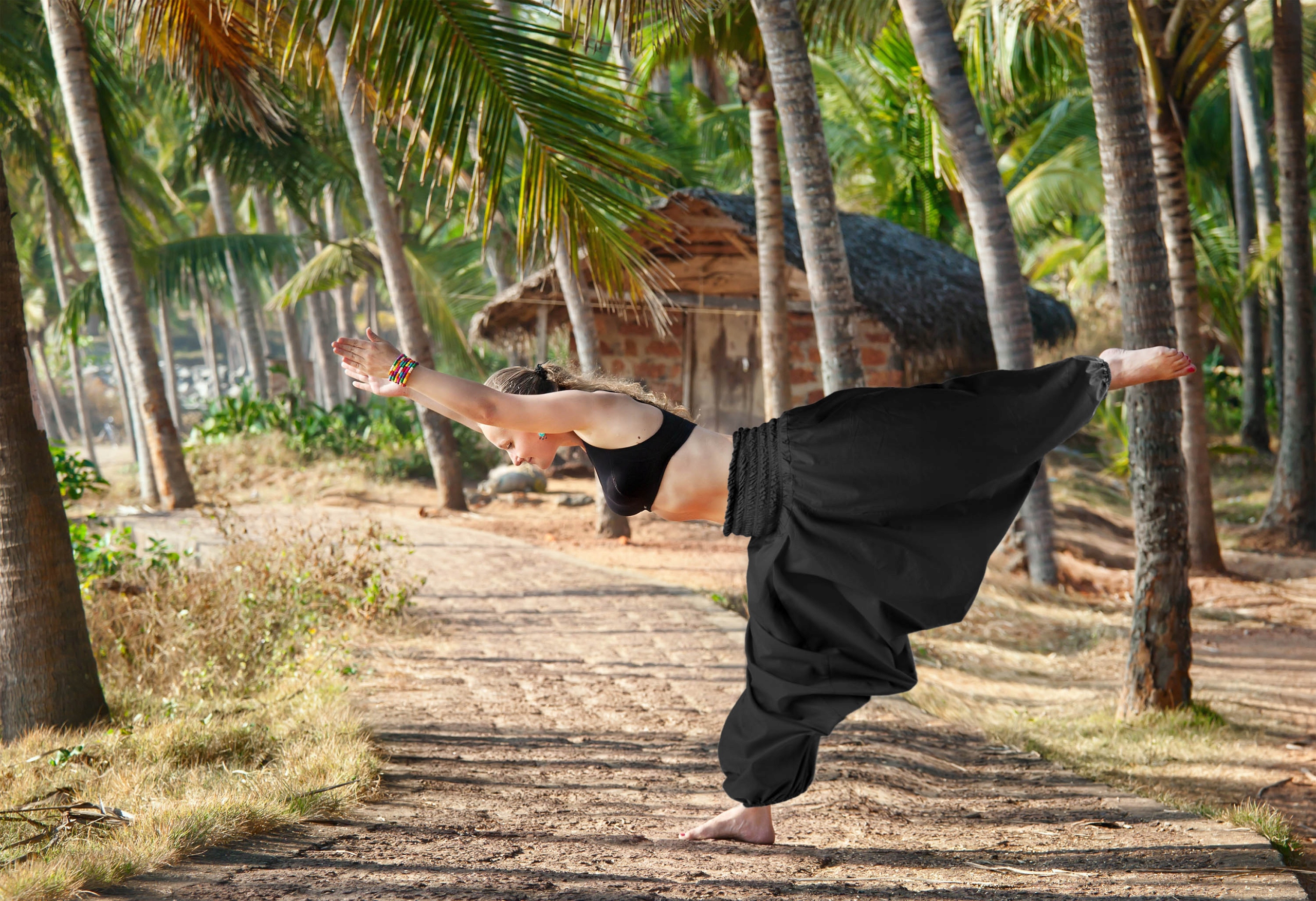 SZARAWARY SZEROKA GUMA CZARNE YOGA BAHO PL Model ALLADYNKI