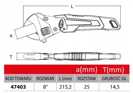 Регулируемый храповой ключ 8 