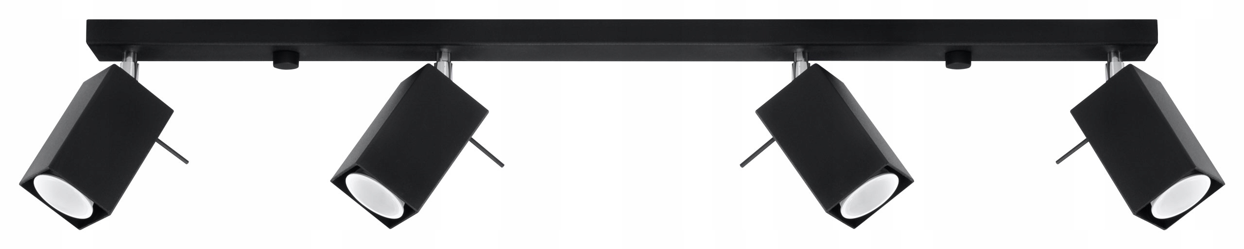 Plafon Merida 4L czarny nowoczesny do kuchni i salonu Sollux led