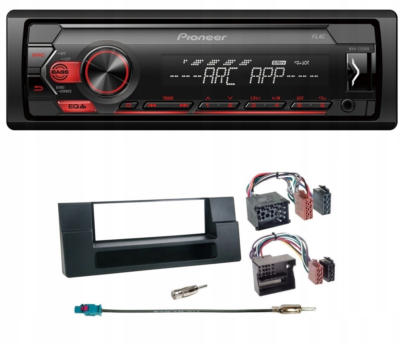 Automobilové rádio Pioneer MVH-S120UB Usb MP3 Rámček Bmw 5 E39 X5