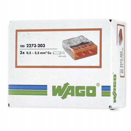 

Szybkozłączka 2273 Wago 3x2,5 oryginalna 100szt.