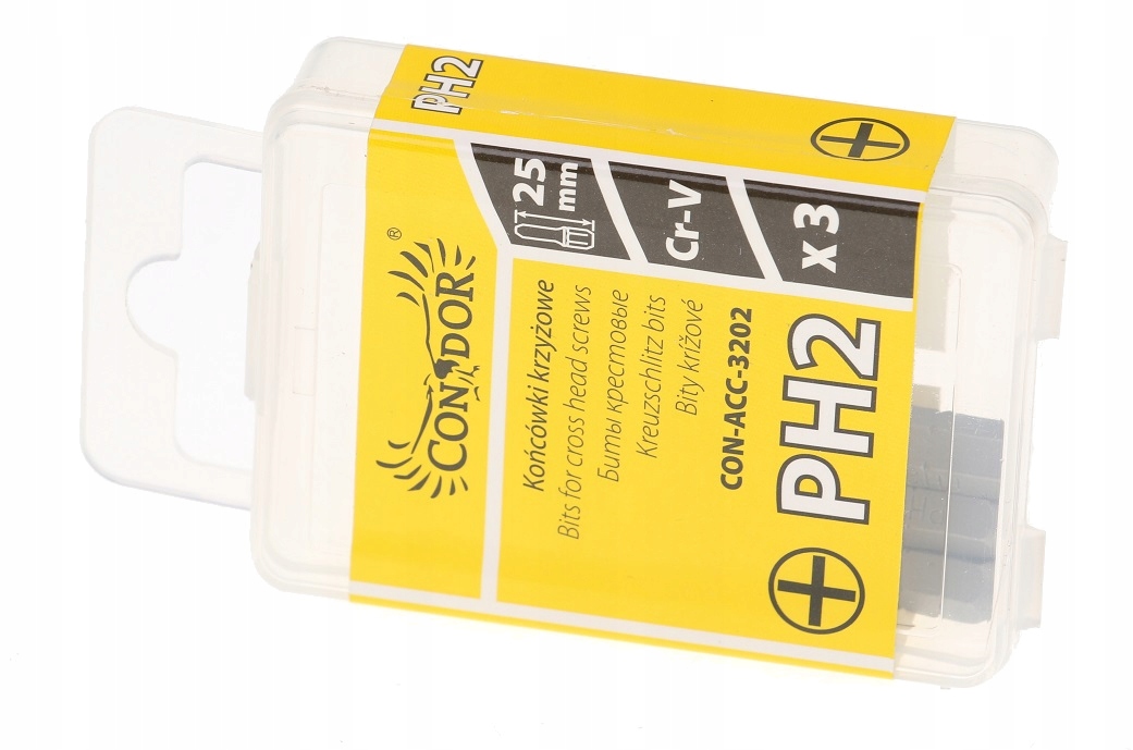 

Końcówki Krzyżowe Komplet PH2 x 25 mm 3 szt Bit