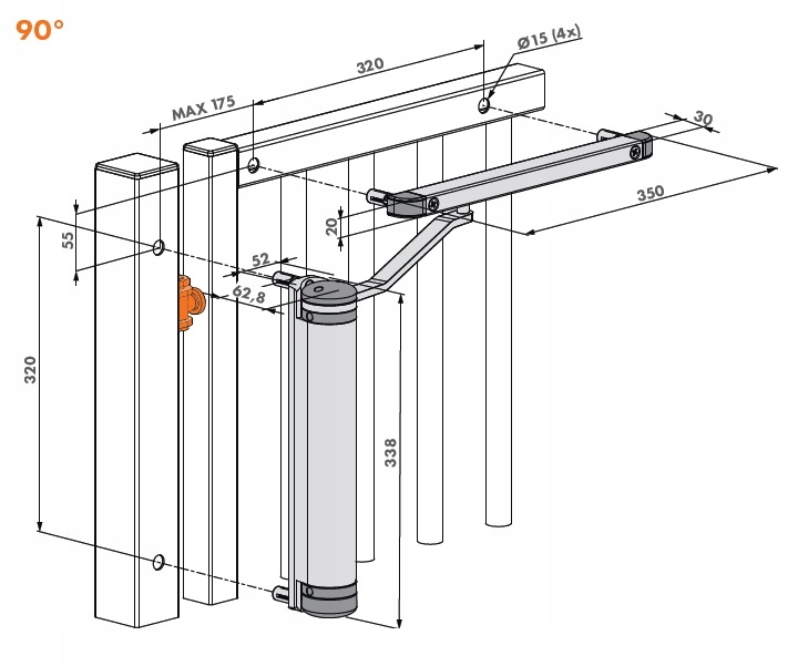 PROFESJONALNY SAMOZAMYKACZ DO FURTKI LOCINOX LION CZARNY Marka Locinox
