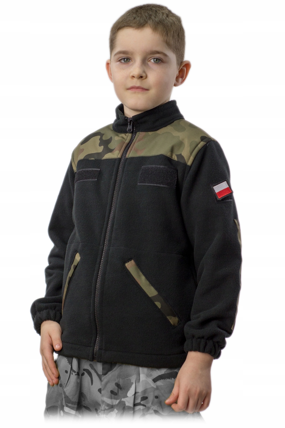 Dziecięcy Polar Wojskowy WP! B.Ciepły Moro roz.110 Cechy dodatkowe kieszenie