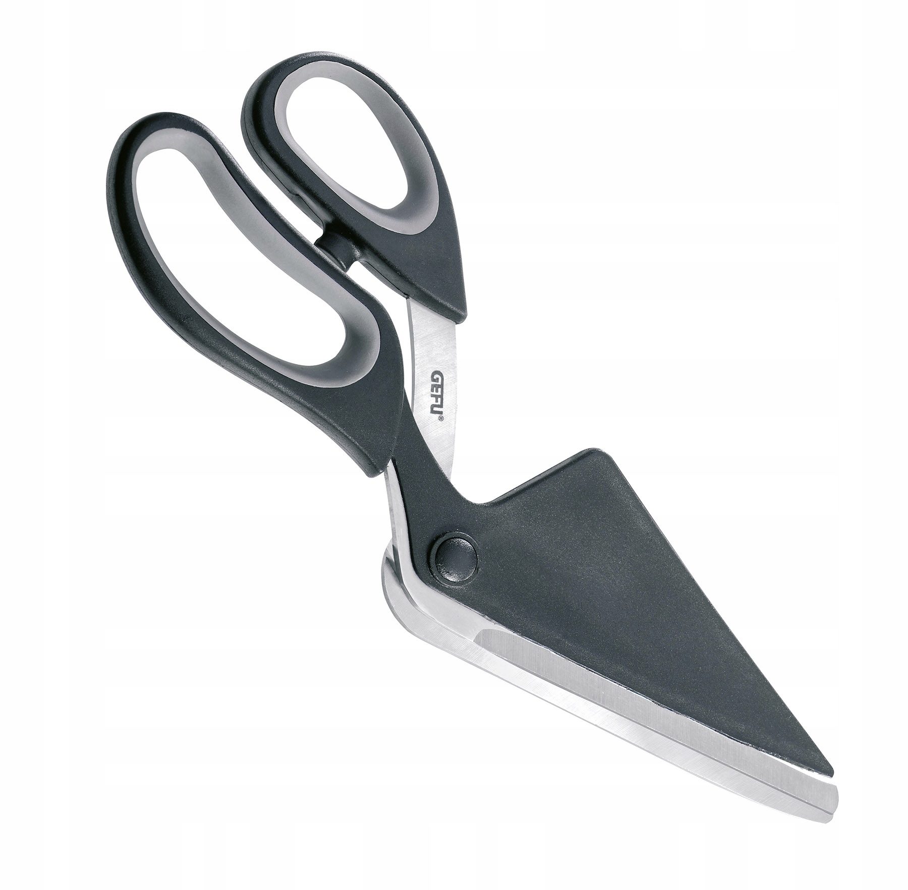 Nůžky na pizzu Gefu Pezzo 2v1, nerezová ocel, stříhejte a servírujte 27 cm