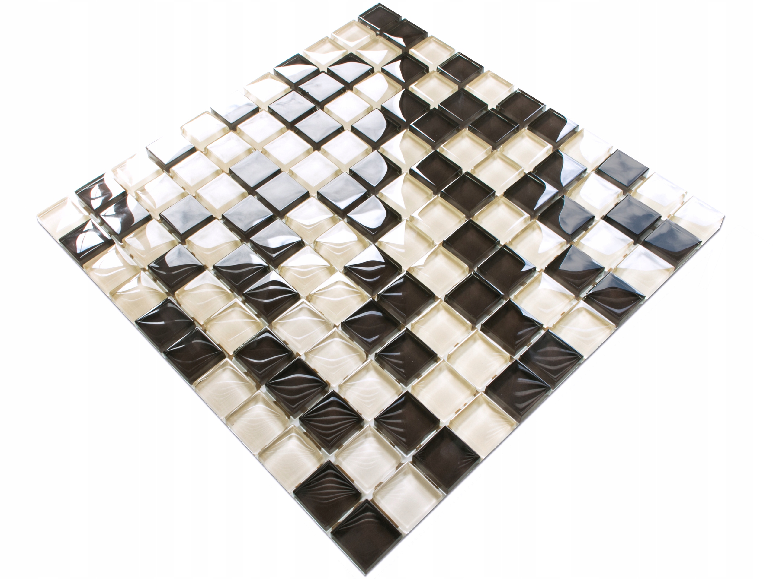 

Mozaika Szklana Atakama Beż Brązowa 8 mm