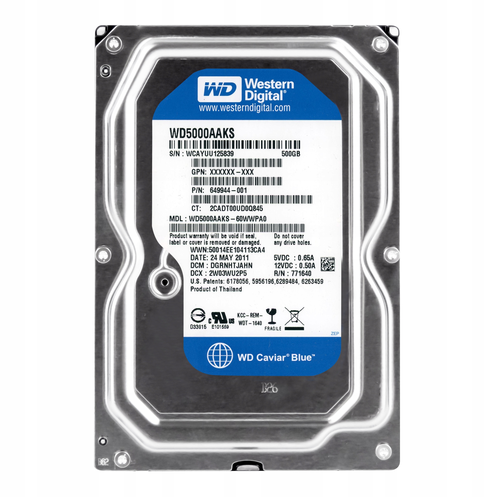 

Wd Blue 500GB 7.2K 16MB Sata II 3.5'' WD5000AAKS