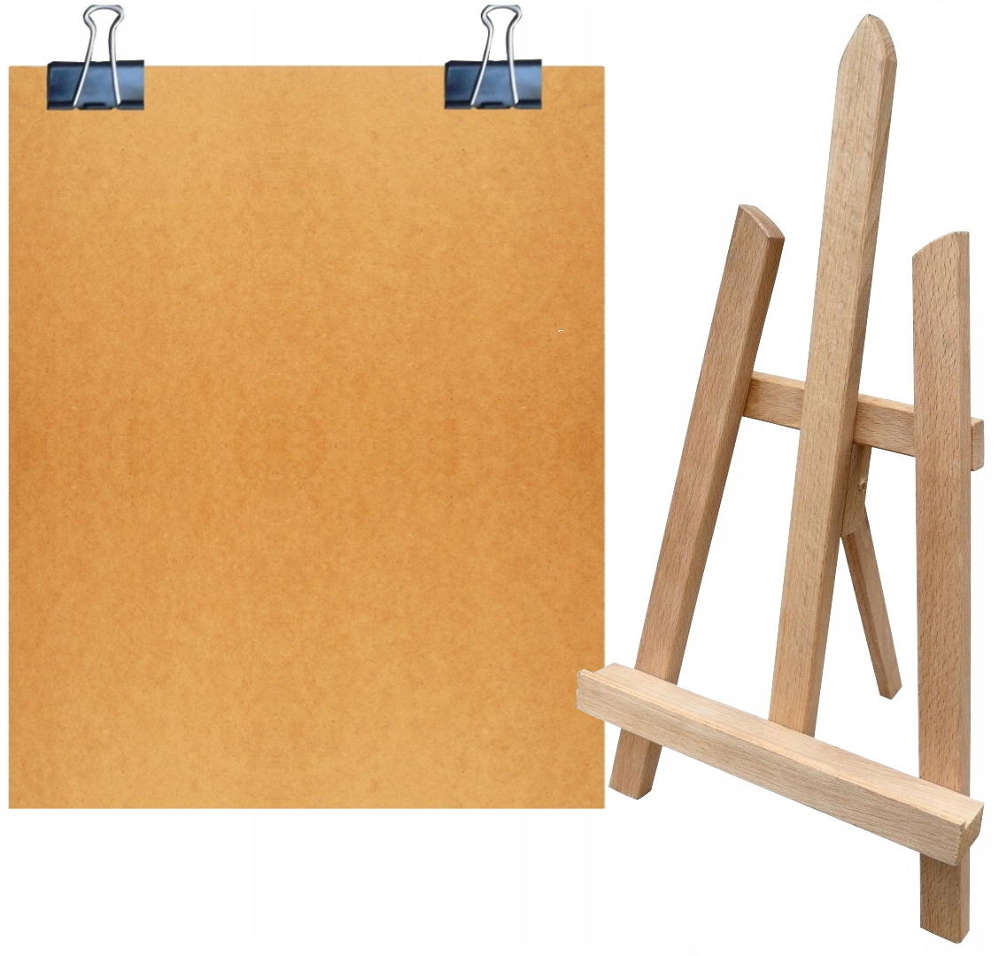 DREWNIANA MINI SZTALUGA STOŁOWA 43 cm + RYSOWNICA