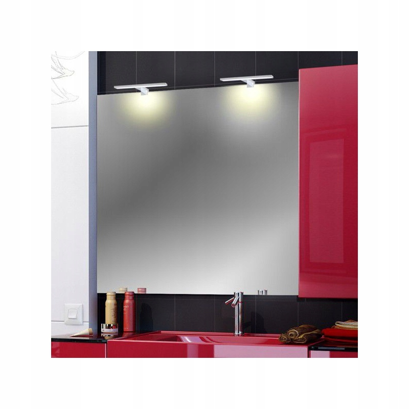Kinkiet Lampa LED AMBER chrom łazienkowy na lustro szafkę 2w1 barwa zimna Pomieszczenie Łazienka