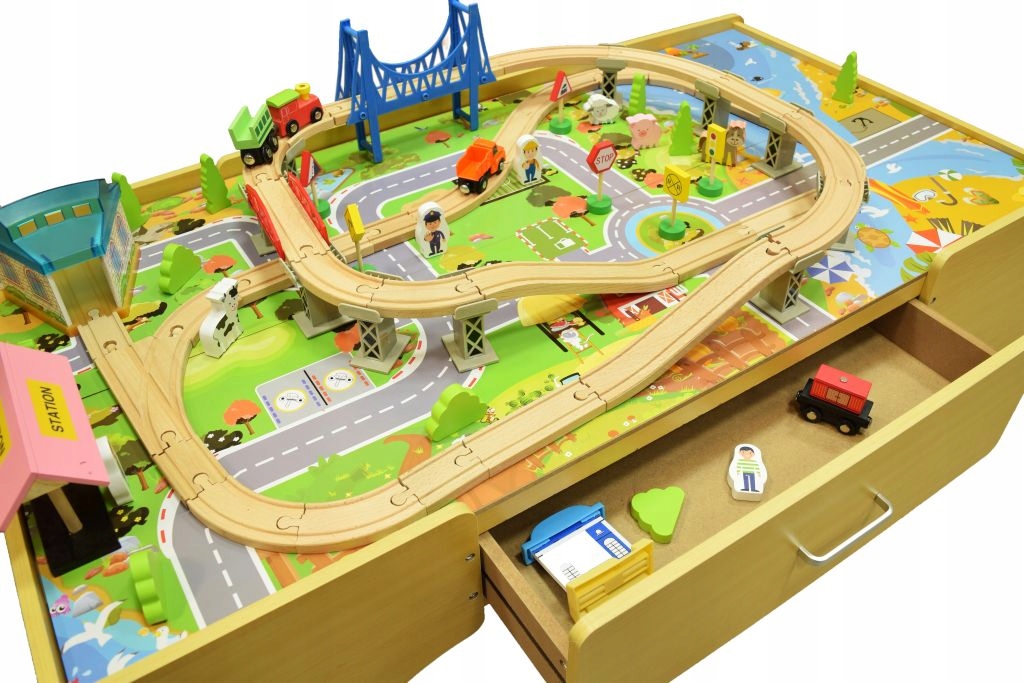 Drewniana Kolejka ANTEK Pociąg Stacja Miasto Most Kod producenta ZAB000033