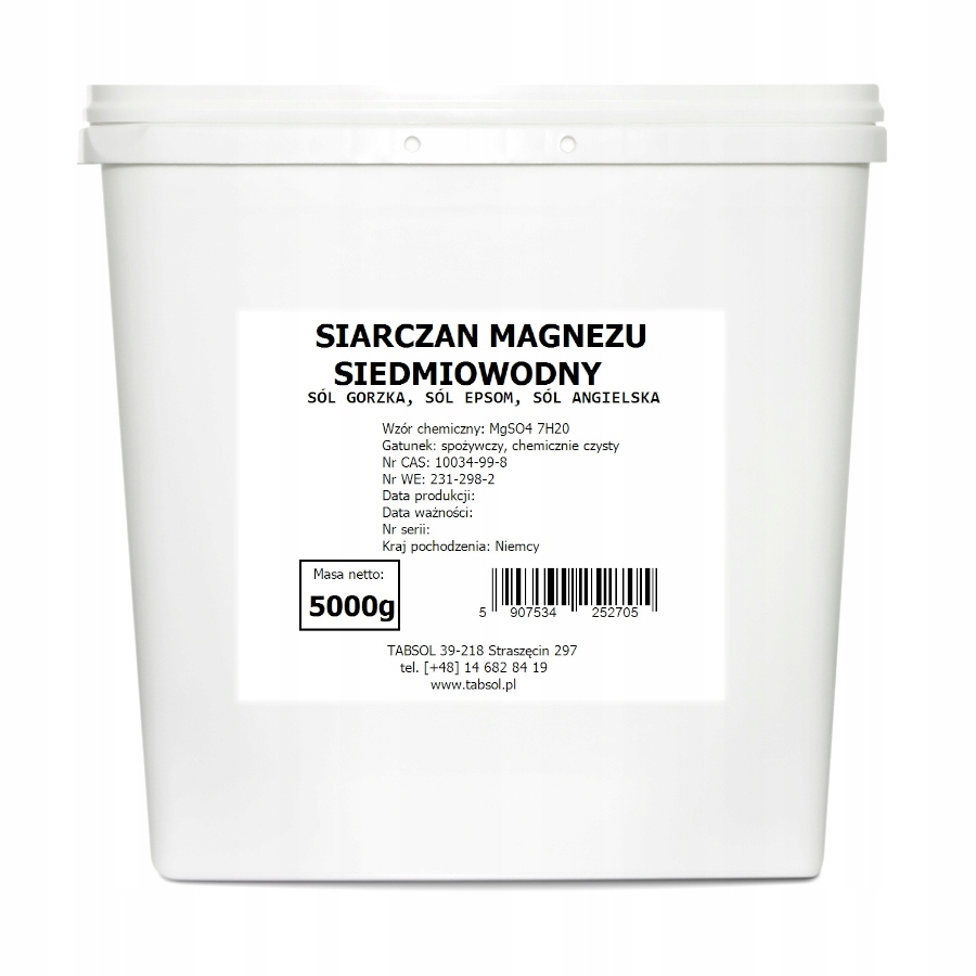

Siarczan Magnezu sól epsom gorzka angielska 5kg