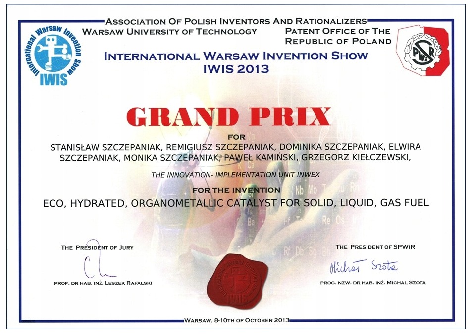 KATALIZATOR do PALIW INWEX REDOX CO/19 0,5l x 4 Marka Inwex