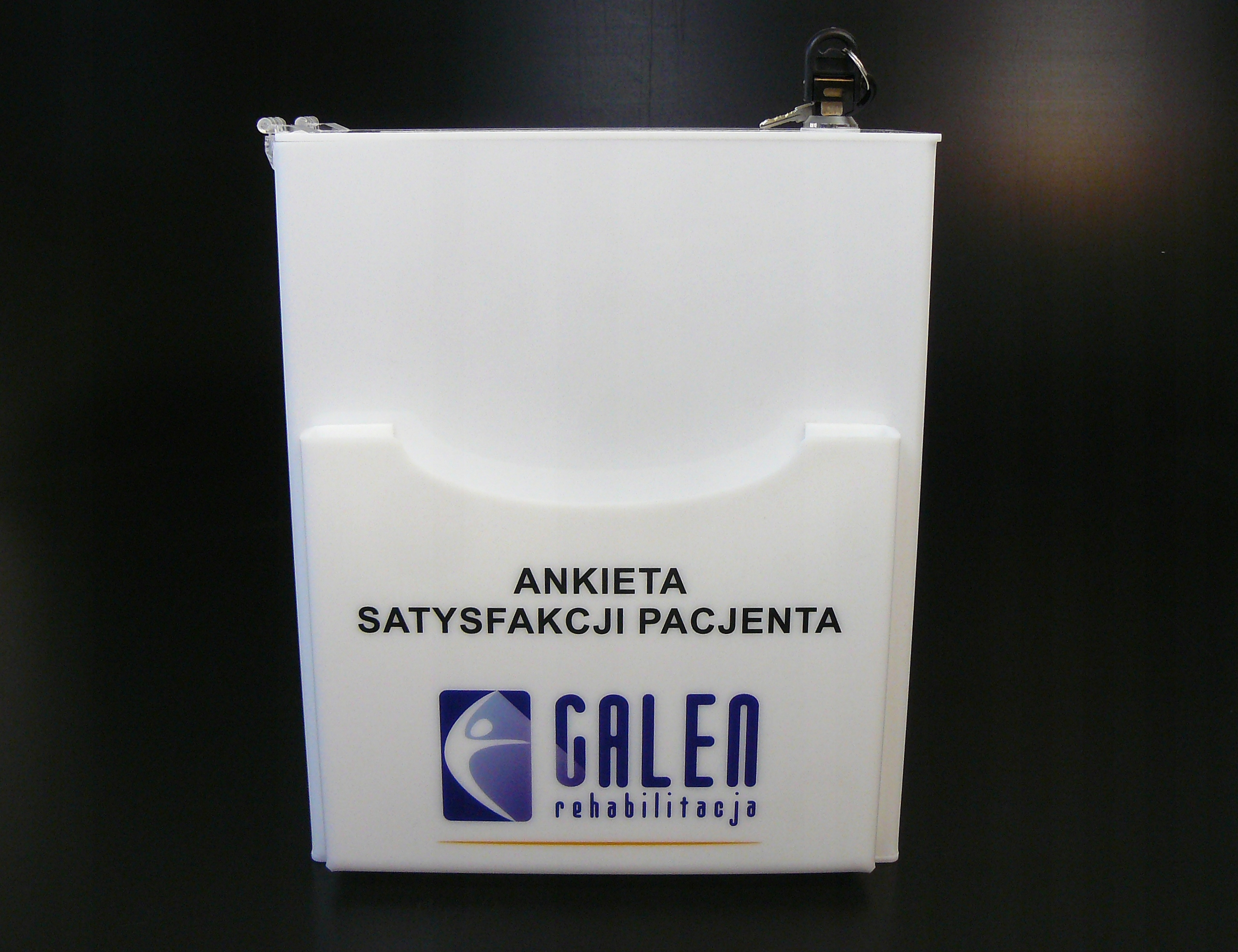 urna skarbonka skrzynka plexi z kieszonką z logo Długość (cm) 25