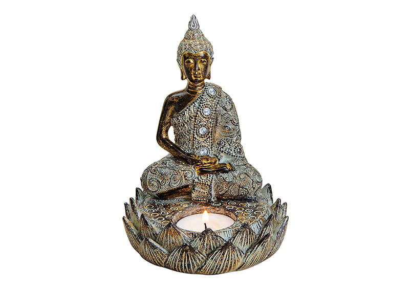 Świecznik w kształcie Buddy z polirezynu, prezent