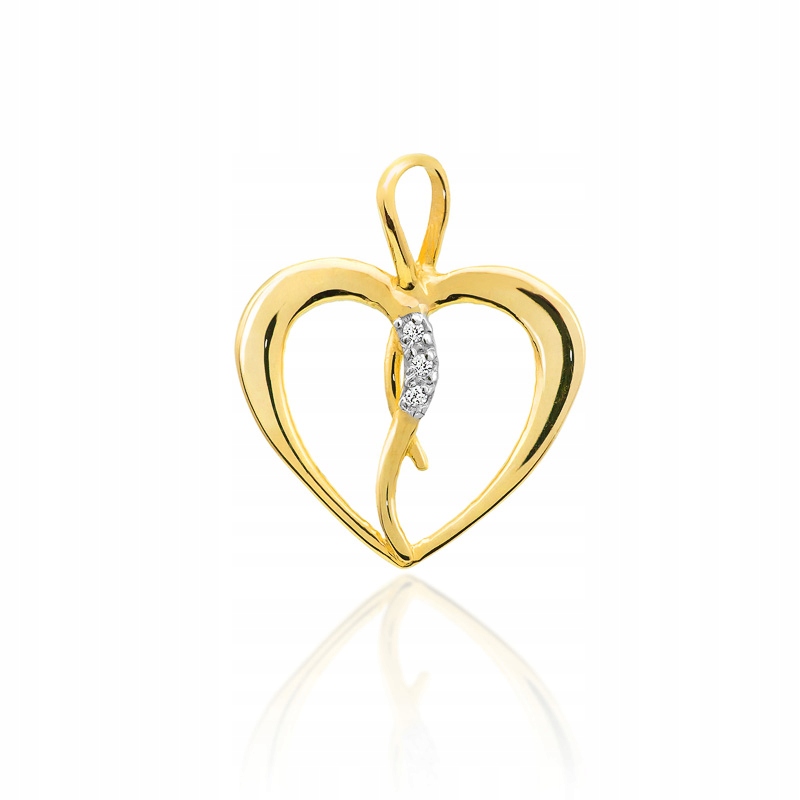 

Złota zawieszka z brylantami -Serce- 0,025 ct !!