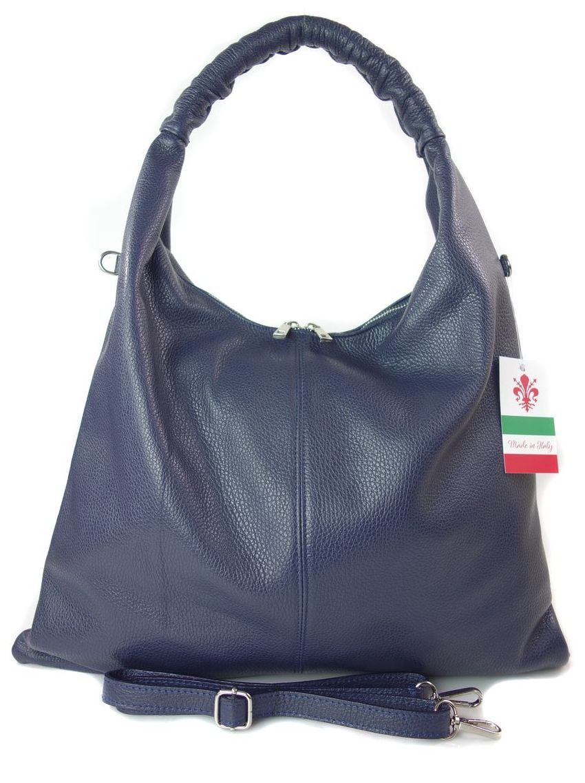 Italský Velký Vak XXL Vera Pelle, Prostorný, Tmavě Modrý