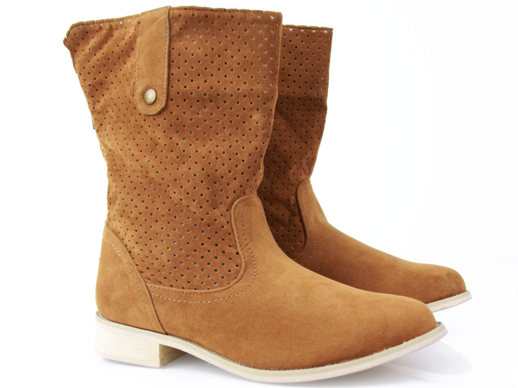 

Botki Ażurowe Złoty Zamek Camel Zamsz H3 1192 39
