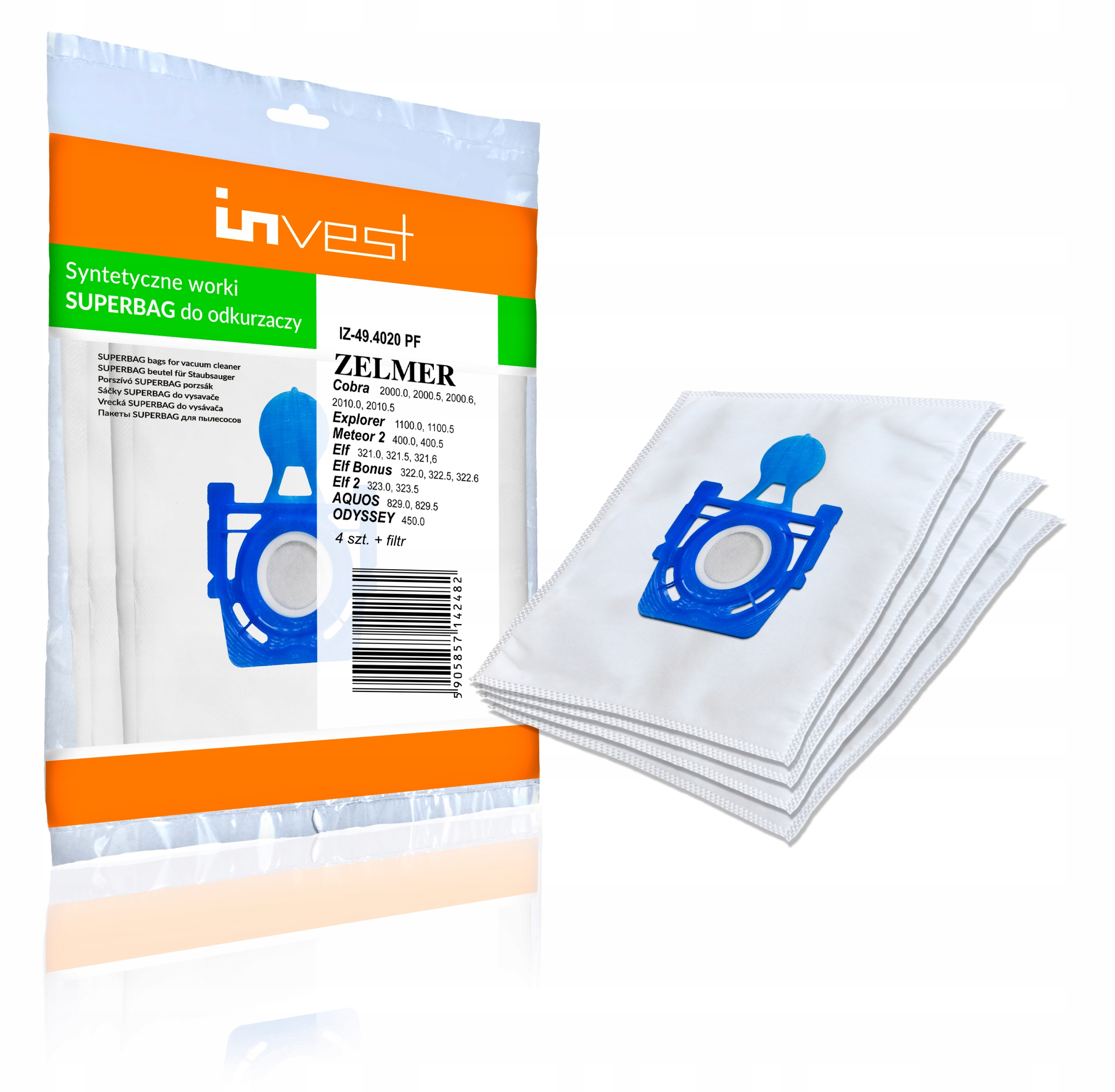 

Worki Do Zelmer Cobra Odyssey Meteor 2- 4 Szt+filt