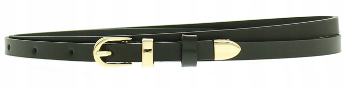

Pasek damski do sukienki 1 cm Skórzany Czarny